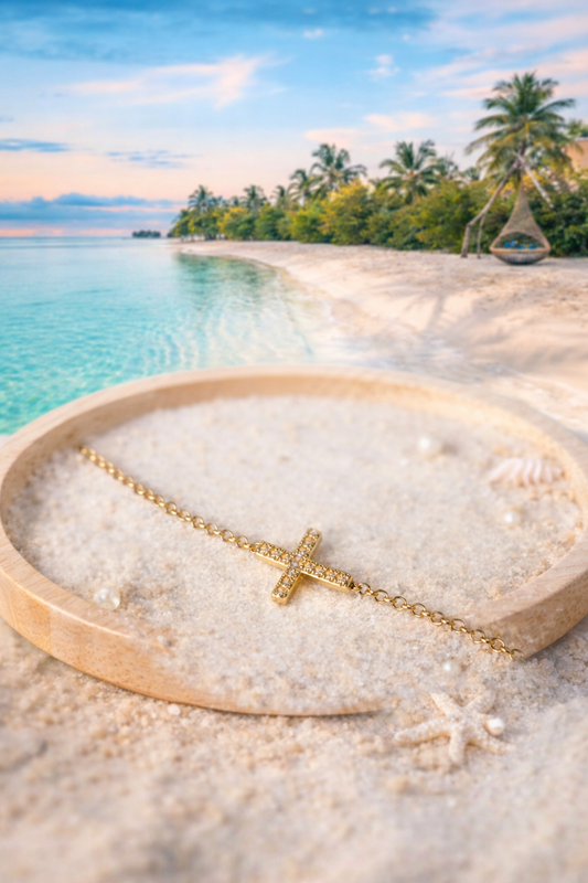 Bracelet cross dorée