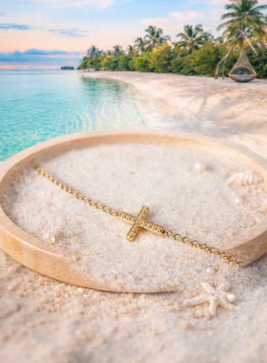 Bracelet cross argent