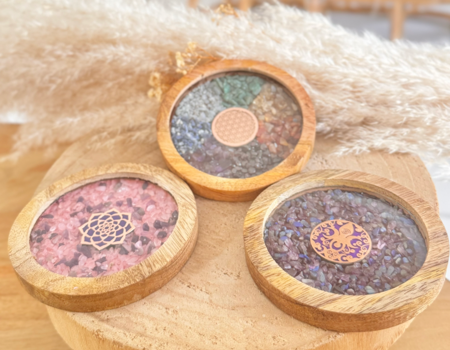 Dessous de verre : Lâcher prise, Harmonie, confiance et protection ….