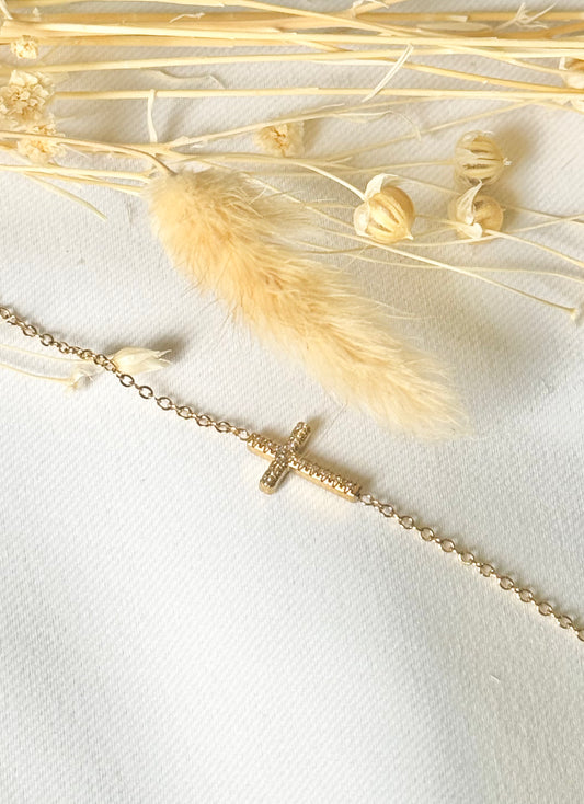 Bracelet cross dorée